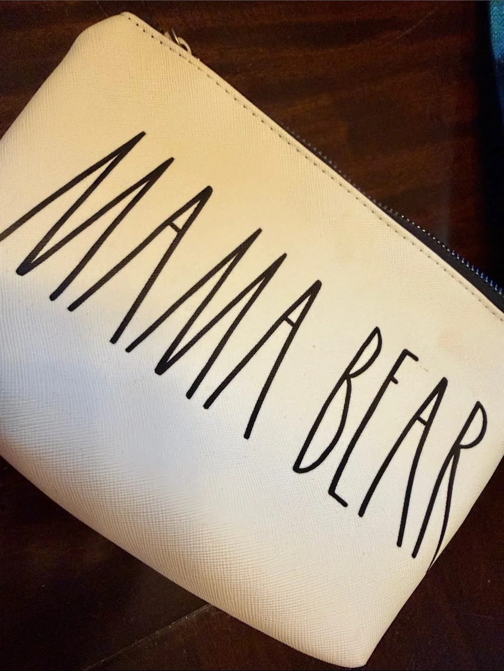 Rae Dunn White 'MAMA BEAR' Cosmetic Pouch